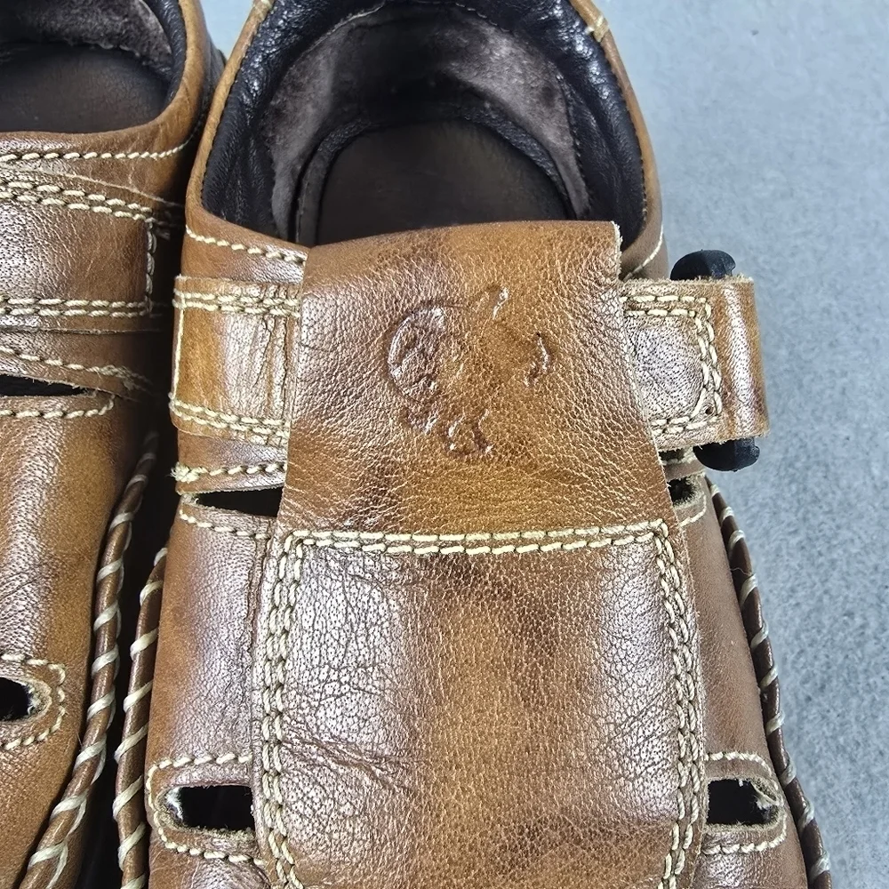 Buckaroo men's cameron tan leather sandals size 42 ,shoes**SALE**
